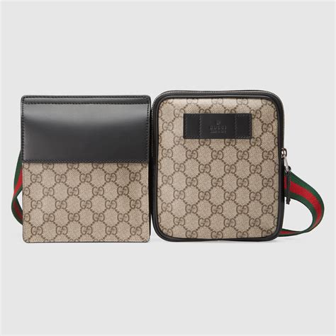 GUCCI GG Supreme Monogram Web Belt Bag Black 450956 